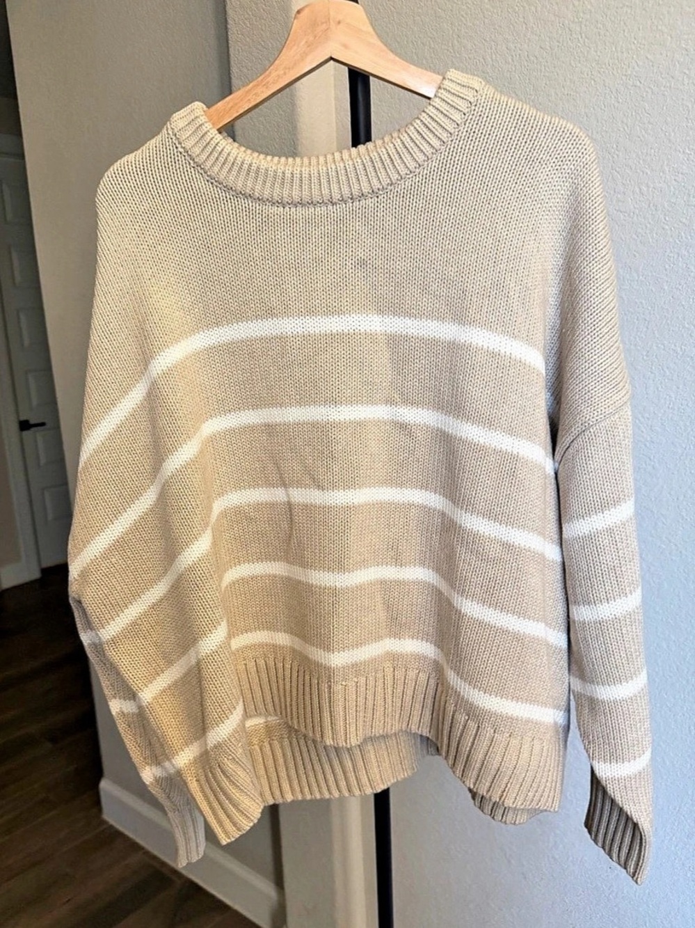 Quince Organic Cotton Striped Crew Crewneck Sweater 2X